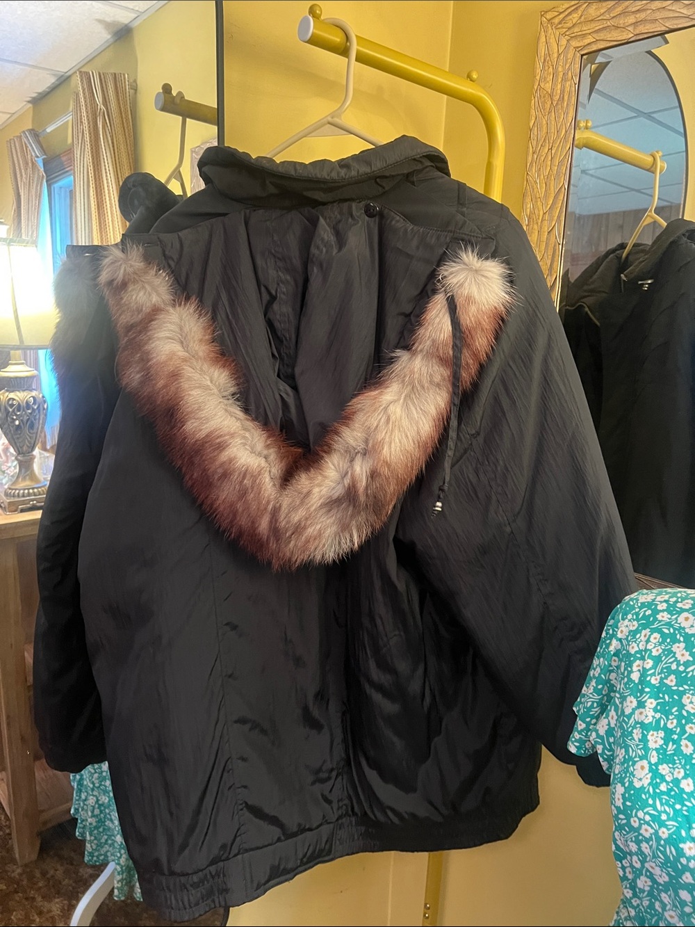 Black Jacket with Faux Fur Trim